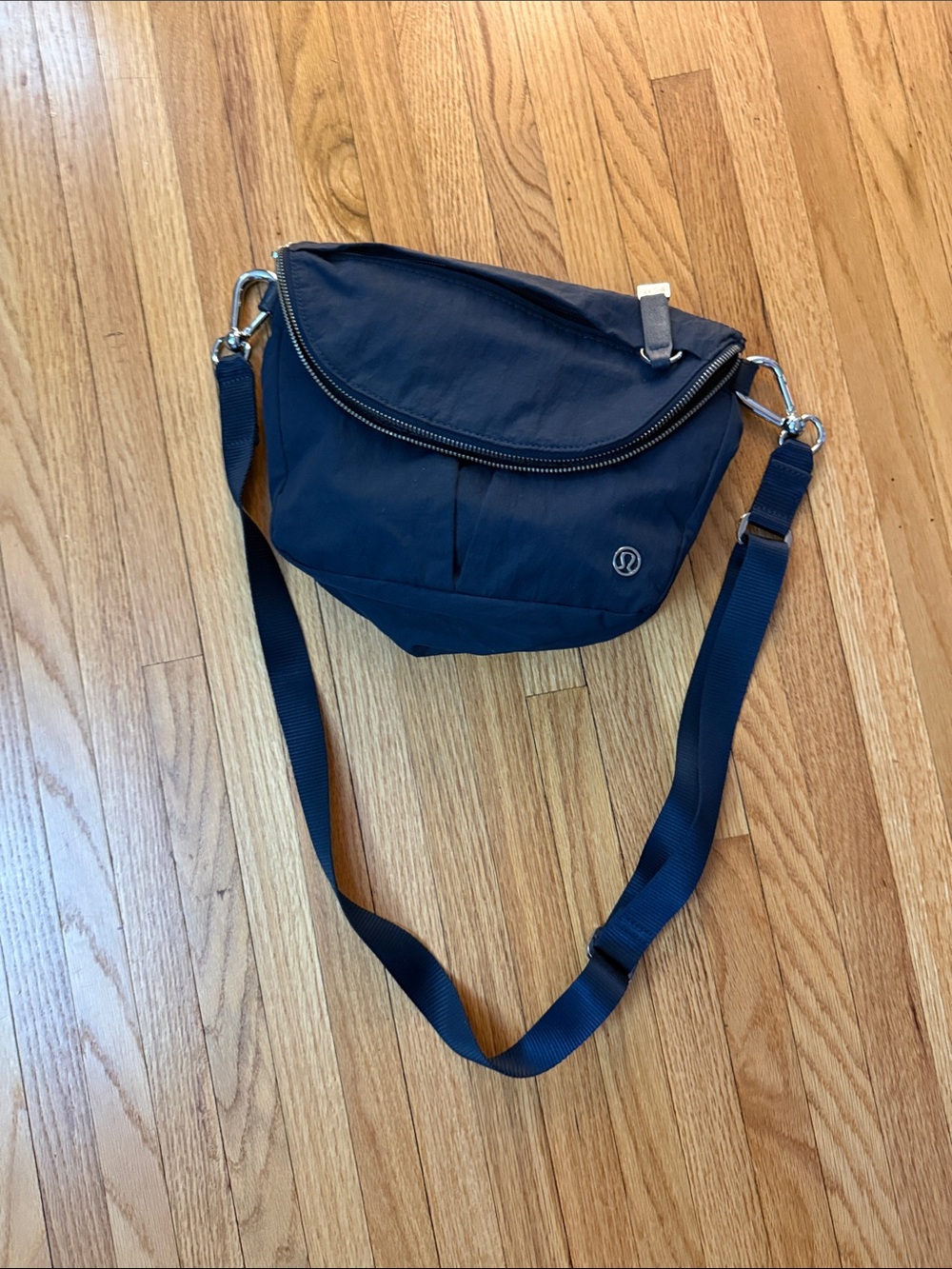 lululemon athletica Navy Zip Pouch with Metal Logo Plate